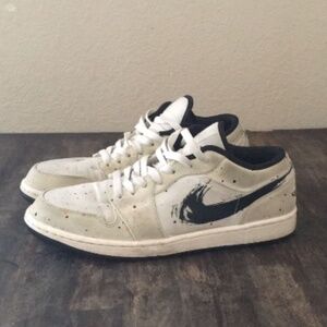 Air Jordan 1s Low Brushstroke Swoosh - Paint Splatter